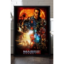 Duvarda Mass Effect Siyah Ahşap Çerçeveli Poster, Dekoratif Oyun Duvar Tablosu