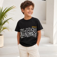 Tace Kids Tace Kıds Kıp&co Erkek Çocuk Siyah Baskılı Kısa Kollu Tişört-7-14 Yaş