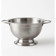 Yağmur Store 304 Paslanmaz Çelik Süzgeç - Kulplu & Ayaklı Tasarım | Makarna, Sebze ve Meyve Yıkama Kabı - Delikli, Bulaşık Makinesine Uygun (27 Cm)