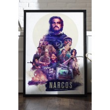 Duvarda Narcos Siyah Ahşap Çerçeveli Poster, Film Duvar Tablosu