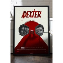Duvarda Dexter Siyah Ahşap Çerçeveli Poster, Dizi Duvar Tablosu