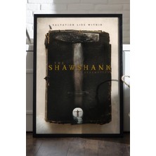 Duvarda Shawshank Redemption Siyah Ahşap Çerçeveli Poster, Film Duvar Tablosu
