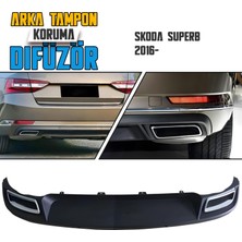 Nova Krom Skoda Superb Arka Tampon Koruma Difüzör Egzozlu Oem Stil 2016-2023