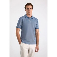 Süvari Lacivert Regular Düz Baskısız Pike Polo Yaka Tişört