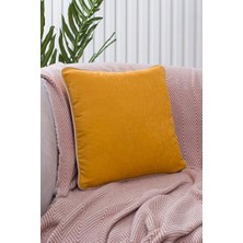 Yağmur Store Renk Seçenekli Krem Biyeli Sarı Kırlent Kılıfı Dekoratif Düz Sade Punch Panoroma Panbiy Sarı Krem 30X50