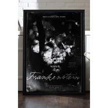 Duvarda Frankenstein Siyah Ahşap Çerçeveli Poster, Film Duvar Tablosu