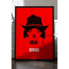 Duvarda Red Dead Redemption Siyah Ahşap Çerçeveli Poster, Dekoratif Oyun Duvar Tablosu