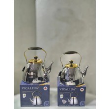 Empressco Paslanmaz Çelik Çaydanlık Seti 3+2l, Ocak Üstü Isıtıcı ile Ithal Kalite