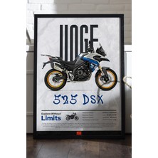 Duvarda Voge 525 Dsx Siyah Ahşap Çerçeveli Poster, Motosiklet Duvar Tablosu