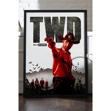 Duvarda The Walking Dead Siyah Ahşap Çerçeveli Poster, Dizi Duvar Tablosu
