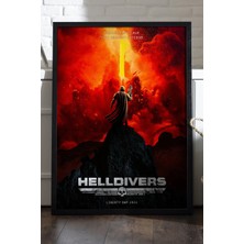 Duvarda Helldivers Siyah Ahşap Çerçeveli Poster, Dekoratif Oyun Duvar Tablosu