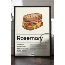 Duvarda Rosemary Ahşap Çerçeveli Poster, Dekoratif Mutfak Duvar Tablosu