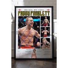 Duvarda Paddy Pimblett Ufc Siyah Ahşap Çerçeveli Poster, Dekoratif Dövüş Duvar Tablosu
