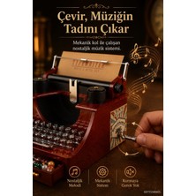 Septembris Melodyscript™ Nostaljik Daktilo Müzik Kutusu Dekoratif Takı Saklama Kutusu Vintage Masa Dekoru Hediye