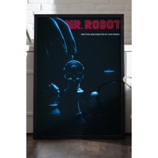 Duvarda Mr. Robot Siyah Ahşap Çerçeveli Poster, Film Duvar Tablosu