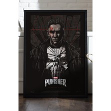 Duvarda Punisher Siyah Ahşap Çerçeveli Poster, Film Duvar Tablosu