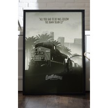 Duvarda Gta San Andreas Siyah Ahşap Çerçeveli Poster, Dekoratif Oyun Duvar Tablosu