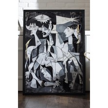 Duvarda Fractured Minds Siyah Ahşap Çerçeveli Poster, Dekoratif Soyut Monokrom Duvar Tablosu