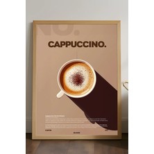 Duvarda Cappuccino Kahve Doğal Ahşap Çerçeveli Poster, Dekoratif Duvar Tablosu