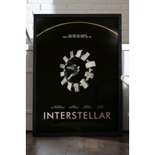 Duvarda Interstellar Siyah Ahşap Çerçeveli Poster, Film Duvar Tablosu