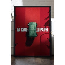 Duvarda La Casa De Papel Siyah Ahşap Çerçeveli Poster, Dizi Duvar Tablosu