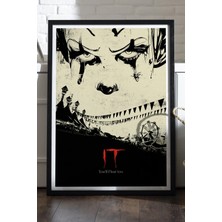 Duvarda It Siyah Ahşap Çerçeveli Poster, Film Duvar Tablosu