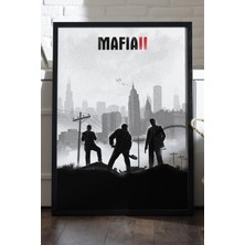 Duvarda Mafia Siyah Ahşap Çerçeveli Poster, Dekoratif Oyun Duvar Tablosu