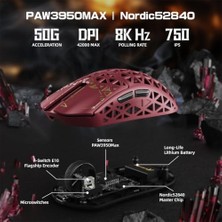 Yağmur Store Attack Shark R5 Ultra Karbon Fiber Hyperspeed Kablosuz Gaming Mouse – 39G Süper Hafif, PAW3950MAX Sensör, 42000 Dpı, 8000Hz Kablosuz Polling, Bt/2.4g/kablolu Usb-C, Windows/mac Uyumlu – Red