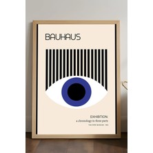 Duvarda Bauhaus Doğal Ahşap Çerçeveli Poster, Dekoratif Sanatsal Duvar Tablosu