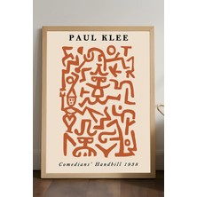 Duvarda Paul Klee Doğal Ahşap Çerçeveli Poster, Dekoratif Sanatsal Duvar Tablosu