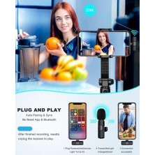 NY Home iPhone ile Uyumlu Kablosuz Yaka Mikrofon, Telefon Video Kaydı Için Yaka Klipsli Mikrofon Tiktok Youtube Canlı Yayın Vlog (Uygulama/bluetooth Gerekmez)