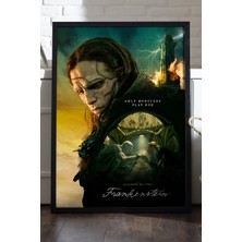 Duvarda Frankenstein Siyah Ahşap Çerçeveli Poster, Film Duvar Tablosu