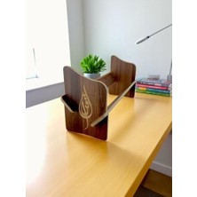 Yağmur Store Masaüstü Portatif Işlemeli Desenli Kitaplık 45 cm x 14,5 cm x 21 cm (Hareli Ceviz - Ikra, 21X14,5X45)