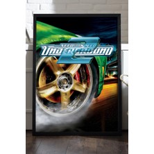 Duvarda Need For Speed Underground Siyah Ahşap Çerçeveli Poster, Dekoratif Oyun Duvar Tablosu