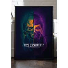 Duvarda Dishonored Siyah Ahşap Çerçeveli Poster, Dekoratif Oyun Duvar Tablosu