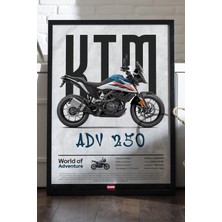 Duvarda Ktm Adv 250 Siyah Ahşap Çerçeveli Poster, Dekoratif Motosiklet Duvar Tablosu