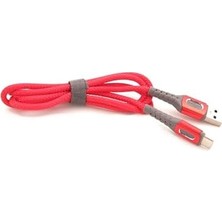 NY Home Usb-A To Type-C, 5 Amper Şarj ve Data Veri Kablosu, Örgülü ve Hızlı, Kırmızı, 1 Metre,
