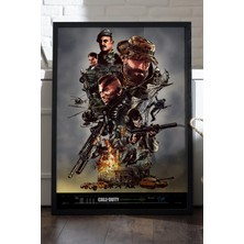 Duvarda Call Of Duty Siyah Ahşap Çerçeveli Poster, Dekoratif Oyun Duvar Tablosu