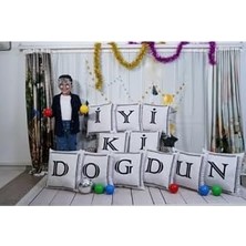 Yağmur Store Kalpli Kırlent Kılıfı Kadife 43X43 cm Çift Taraflı Kalp Kedi Desenli Evlilik Teklifi Doğum Günü