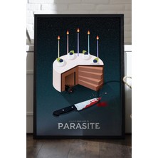 Duvarda Parasite Siyah Ahşap Çerçeveli Poster, Dekoratif Film Duvar Tablosu
