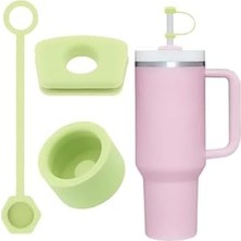 Yağmur Store 1 Set (3 Parça) Silikon Sızdırmaz Kapak Seti –   30/40 Oz ile Uyumlu – Dökülmeye Dayanıklı Tıpa ve Pipet Ucu – Yeşil Renk