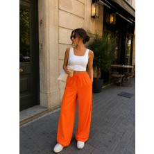 Mayla Kadın Beli Lastikli Bol Paça Pantolon