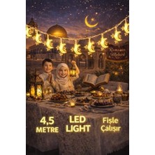 Yağmur Store 4,5 Metre 3 Yıldız 1 Pilli LED Işık, Şerit LED Sarı Işıklar Peri Işıkları Aydınlatmalı Şerit LED LED Işık Şerit LED Işık 3 Yıldız 1 Ay