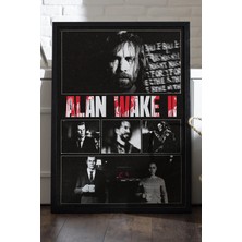 Duvarda Alan Wake Iı Siyah Ahşap Çerçeveli Poster, Dekoratif Oyun Duvar Tablosu