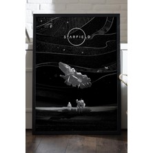 Duvarda Starfield Siyah Ahşap Çerçeveli Poster, Dekoratif Oyun Duvar Tablosu