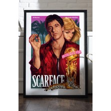 Duvarda Scarface Siyah Ahşap Çerçeveli Poster, Film Duvar Tablosu