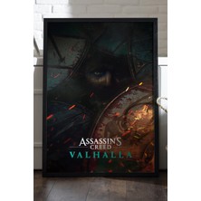 Duvarda Assassin's Creed Valhalla Siyah Ahşap Çerçeveli Poster, Dekoratif Oyun Duvar Tablosu