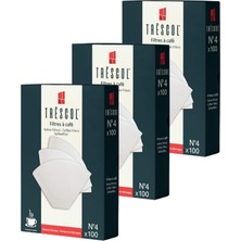 Yağmur Store Trescol Kahve Filtresi 4 Numara (Büyük Boy) Beyaz Kağıt 3X100 300'LÜ Paket