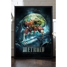 Duvarda Metroid Siyah Ahşap Çerçeveli Poster, Dekoratif Oyun Duvar Tablosu