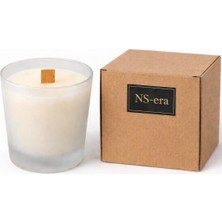 Yağmur Store Lavanta Bergamot Yasemin Kokulu Mum 230 ml - Ahşap Fitil, Buzlu Cam Bardak, Uzun Yanma Süresi, Hediye Kutulu